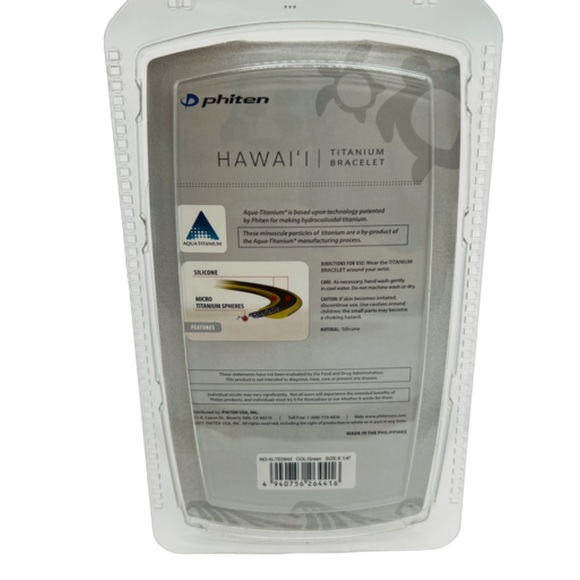 Phiten Limited Edition HAWAII Titanium Turtle Honu Bracelet Green Men Women NWT - Picture 4 of 5